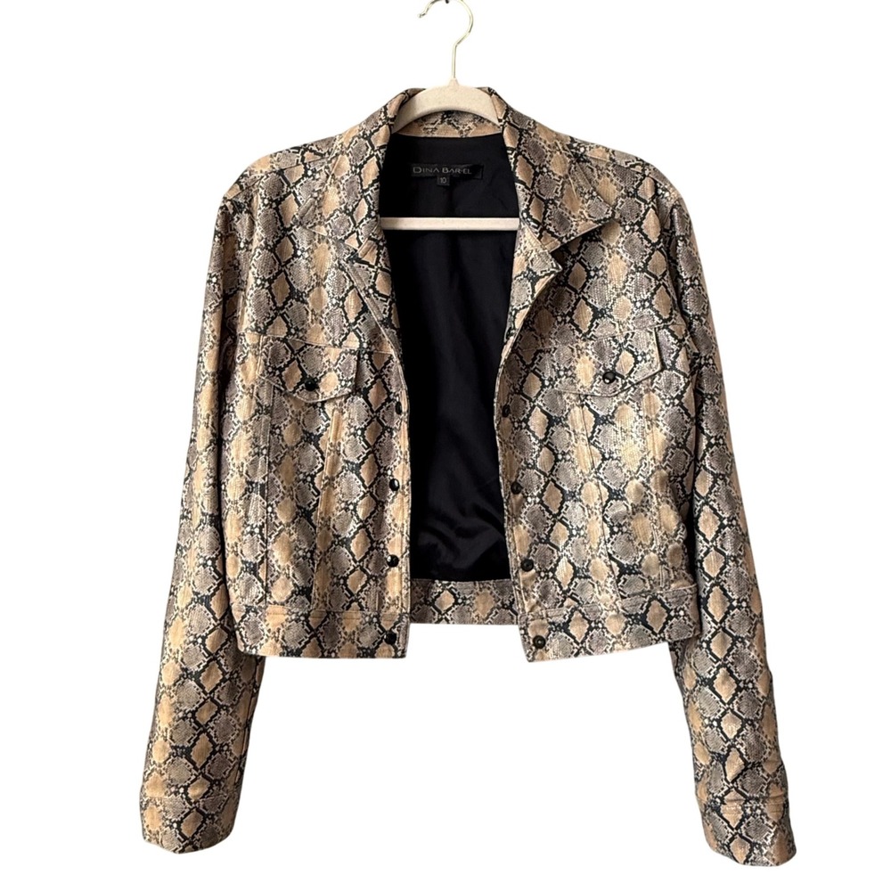 Dina Bar-El Snake Print Cropped Jacket –‎ Y2K Revival – Size 10